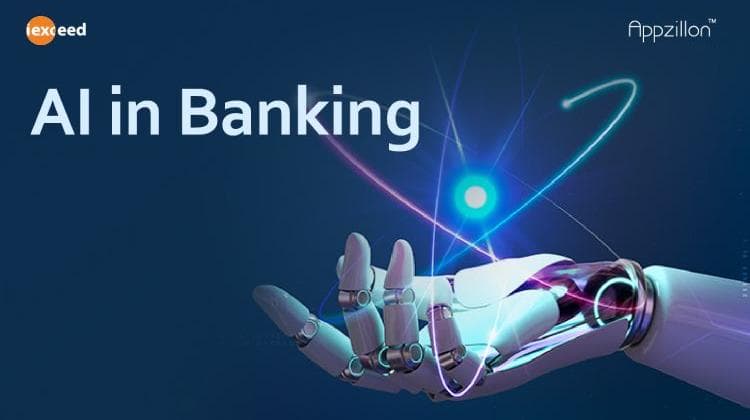 A robotic hand extends towards a glowing orb, symbolizing the integration of artificial intelligence in the banking sector.