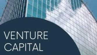 A modern glass building is featured prominently, accompanied by the text "Venture Capital Finance and Innovation" alongside information on learning about deals and due diligence.